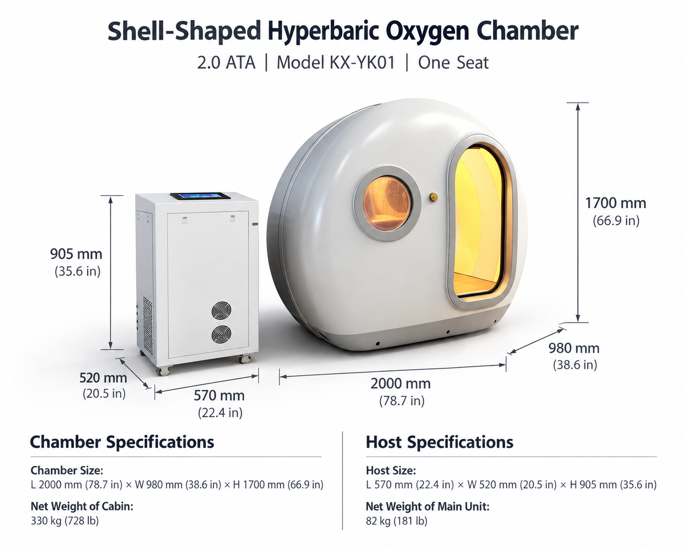 OXYREGEN MONO 2.0 ATA HYPERBARIC OXYGEN CHAMBER — photo 10 of 10